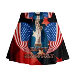 Happy 4th Of July Mini Flare Skirt by FantasyWorld7