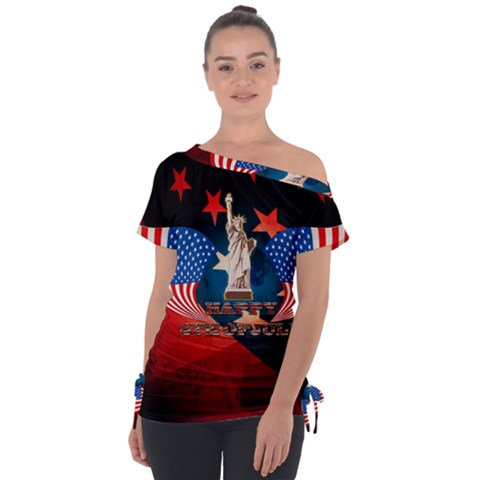 Happy 4th Of July Tie-up Tee by FantasyWorld7