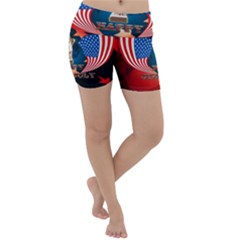 Happy 4th Of July Lightweight Velour Yoga Shorts by FantasyWorld7