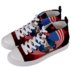 Happy 4th Of July Women s Mid-top Canvas Sneakers by FantasyWorld7