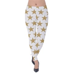 Gold Star Velvet Leggings by WensdaiAmbrose