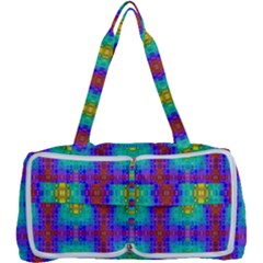 Groovy Green Orange Blue Yellow Square Pattern Multi Function Bag by BrightVibesDesign