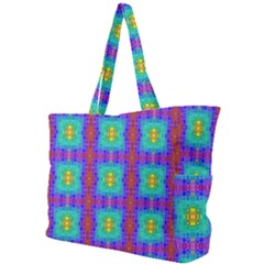 Groovy Green Orange Blue Yellow Square Pattern Simple Shoulder Bag by BrightVibesDesign