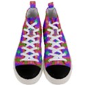 Groovy Purple Green Pink Square Pattern Men s Mid-Top Canvas Sneakers View1