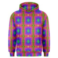 Groovy Purple Green Pink Square Pattern Men s Overhead Hoodie