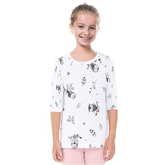 Wise and Big Eyes Kids  Quarter Sleeve Raglan Tee