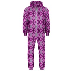 Argyle Large Pink Pattern Hooded Jumpsuit (men)  by BrightVibesDesign