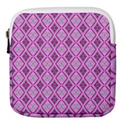 Argyle Large Pink Pattern Mini Square Pouch by BrightVibesDesign