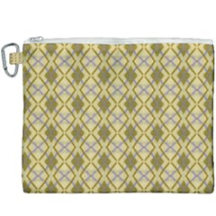 Argyle Large Yellow Pattern Canvas Cosmetic Bag (xxxl) by BrightVibesDesign