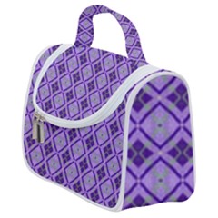 Argyle Large Purple Pattern Satchel Handbag by BrightVibesDesign