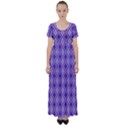 Argyle Large Purple Pattern High Waist Short Sleeve Maxi Dress View1