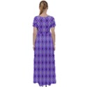 Argyle Large Purple Pattern High Waist Short Sleeve Maxi Dress View2