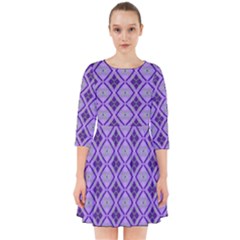 Argyle Large Purple Pattern Smock Dress by BrightVibesDesign