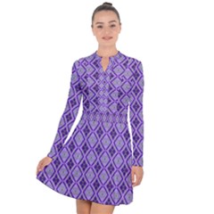 Argyle Large Purple Pattern Long Sleeve Panel Dress by BrightVibesDesign