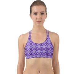 Argyle Large Purple Pattern Back Web Sports Bra by BrightVibesDesign