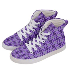Argyle Large Purple Pattern Men s Hi-top Skate Sneakers by BrightVibesDesign