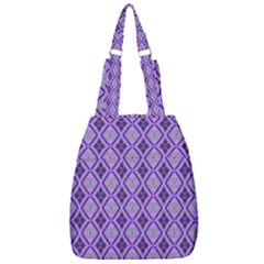 Argyle Large Purple Pattern Center Zip Backpack by BrightVibesDesign