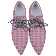 Argyle Light Red Pattern Pointed Oxford Shoes by BrightVibesDesign