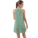 Argyle Light Green Pattern Halter Tie Back Chiffon Dress View2