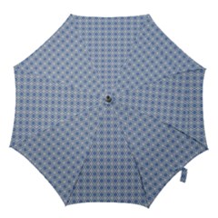 Argyle Light Blue Pattern Hook Handle Umbrellas (large) by BrightVibesDesign