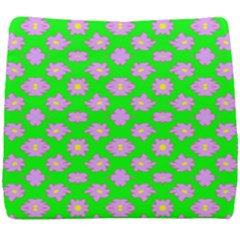 Modern Pink Flowers  On Green Seat Cushion by BrightVibesDesign