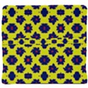 Modern Dark Blue Flowers On Yellow Back Support Cushion View4