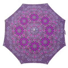 Beautiful Floral Wreaths And Flowers Around The Earth Straight Umbrellas by pepitasart