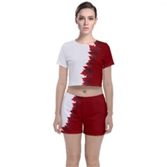 Canada Maple Leaf Crop Top And Shorts Co-ord Set by CanadaSouvenirs