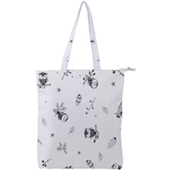 Wise And Big Eyes Double Zip Up Tote Bag by WensdaiAmbrose
