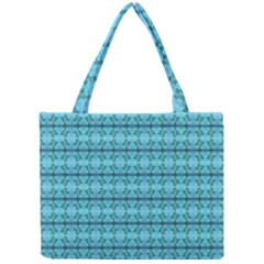 Cute Flowers Vines Pattern Pastel Turquoise Mini Tote Bag by BrightVibesDesign