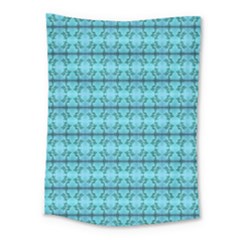 Cute Flowers Vines Pattern Pastel Turquoise Medium Tapestry by BrightVibesDesign