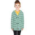 Cute Flowers Vines Pattern Pastel Green Kids  Double Breasted Button Coat View1