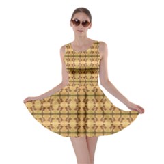 Cute Flowers Pattern Yellow Skater Dress by BrightVibesDesign