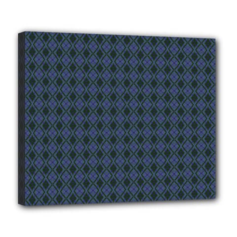 Argyle Dark Purple Black Pattern Deluxe Canvas 24  X 20  (stretched) by BrightVibesDesign