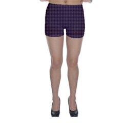 Argyle Dark Purple Yellow Pattern Skinny Shorts by BrightVibesDesign