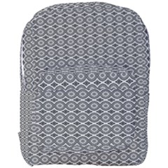 Ornate Oval Pattern Grey Black White Full Print Backpack