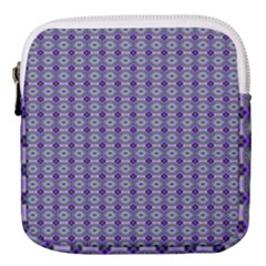 Ornate Oval Pattern Purple Green Mini Square Pouch by BrightVibesDesign