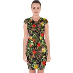 Tulips in April Capsleeve Drawstring Dress 