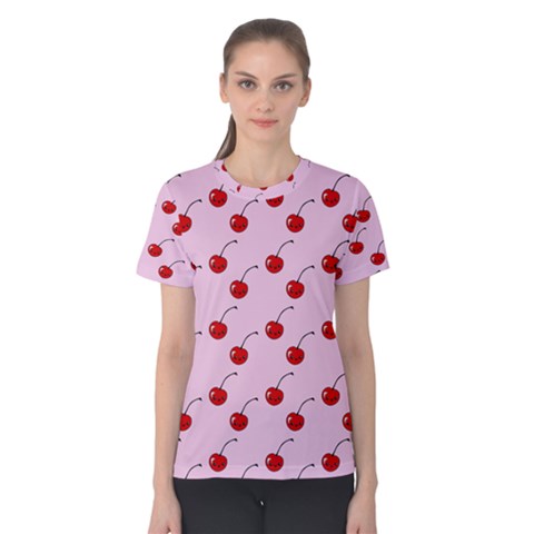 Kawaii Cherries Red Pattern Women s Cotton Tee by snowwhitegirl