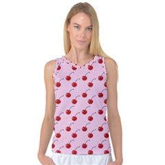 Kawaii Cherries Red Pattern Women s Basketball Tank Top