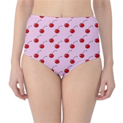 Kawaii Cherries Red Pattern Classic High-waist Bikini Bottoms