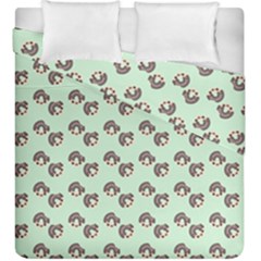 Kawaii Dougnut Green Pattern Duvet Cover Double Side (king Size) by snowwhitegirl