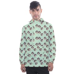 Kawaii Dougnut Green Pattern Men s Front Pocket Pullover Windbreaker by snowwhitegirl