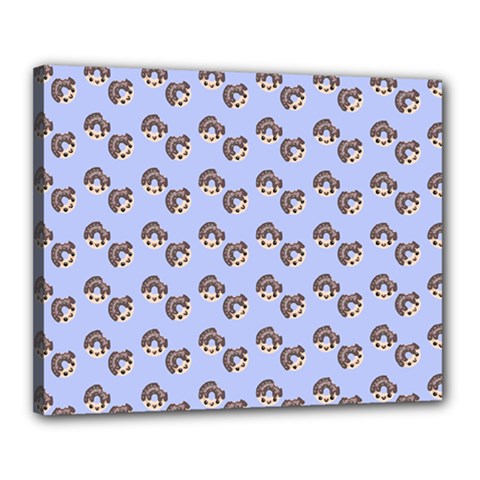 Kawaii Dougnut Blue Pattern Canvas 20  X 16  (stretched) by snowwhitegirl