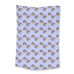 Kawaii Dougnut Blue Pattern Small Tapestry