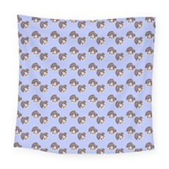 Kawaii Dougnut Blue Pattern Square Tapestry (large)