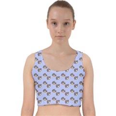 Kawaii Dougnut Blue Pattern Velvet Racer Back Crop Top by snowwhitegirl