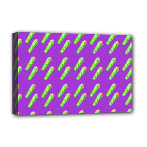 Ice Freeze Purple Pattern Deluxe Canvas 18  X 12  (stretched)