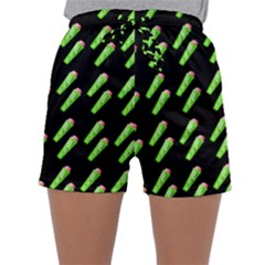 Ice Freeze Black Pattern Sleepwear Shorts