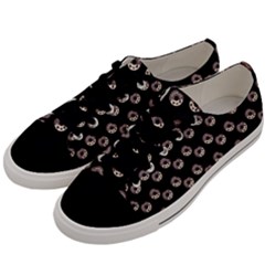 Kawaii Dougnut Black Pattern Men s Low Top Canvas Sneakers by snowwhitegirl